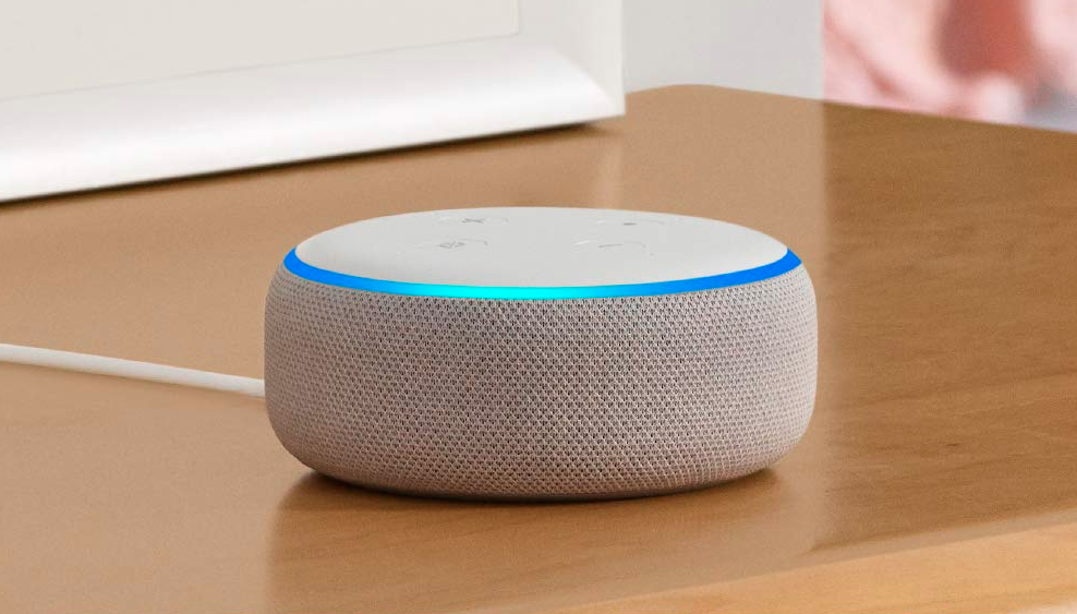 Photo of a 2018 Amazon Echo Dot smart speaker