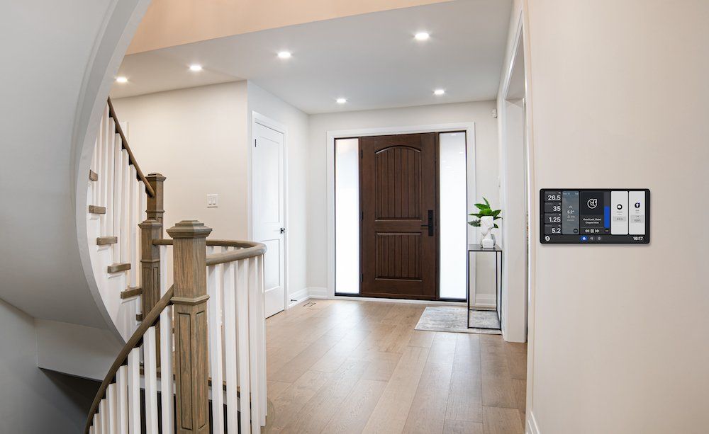 a photo of a hallway in a home with Shelly's new Wall Display on the wall.