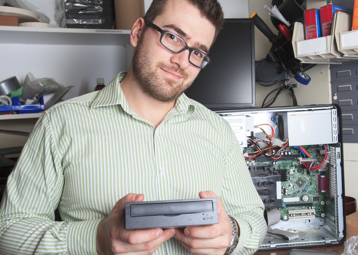 Electronics Engineer - DVD Player stock photo