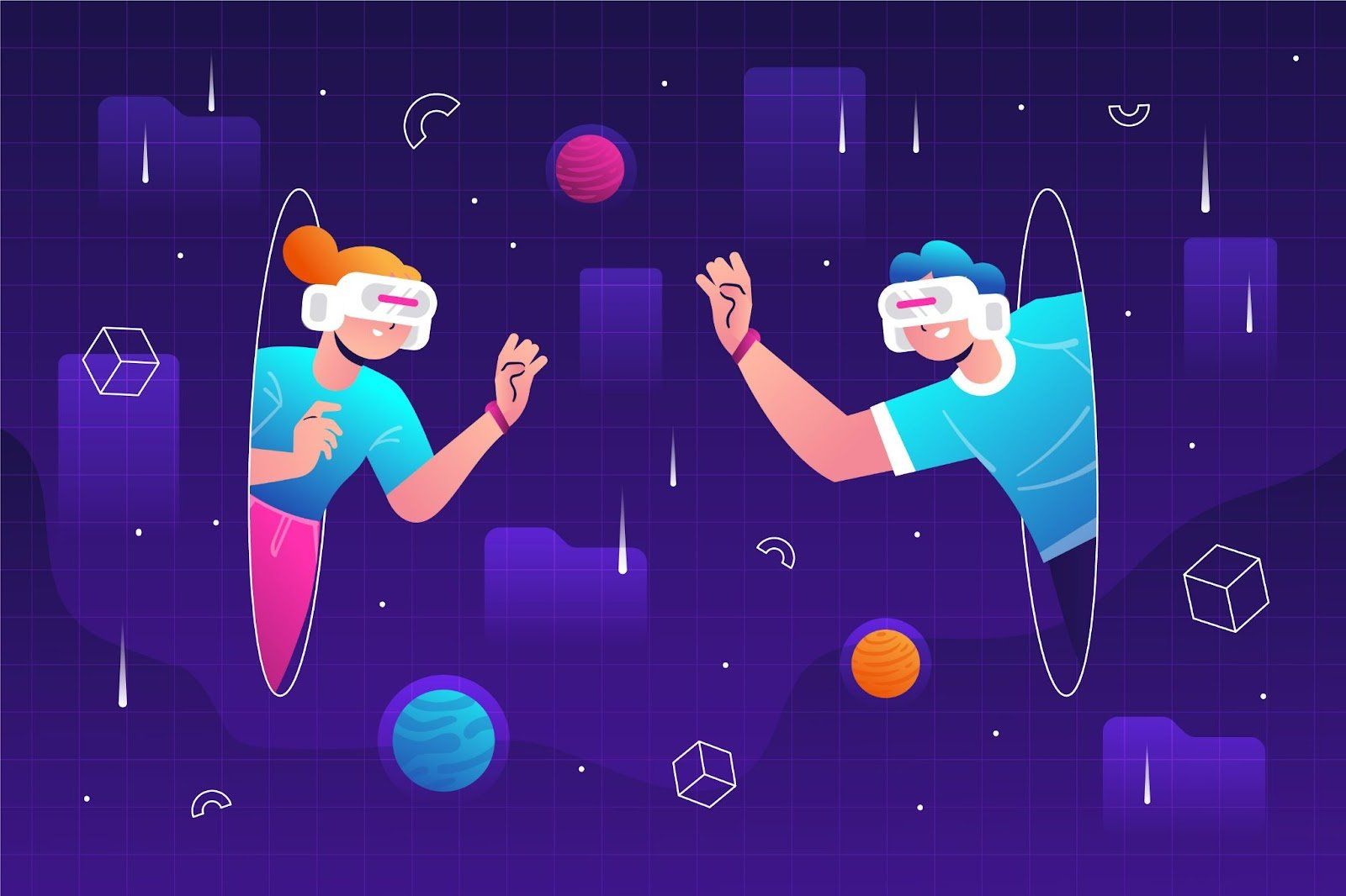 vr illustration with two players.