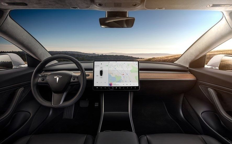 a photo of the inside of a Tesla