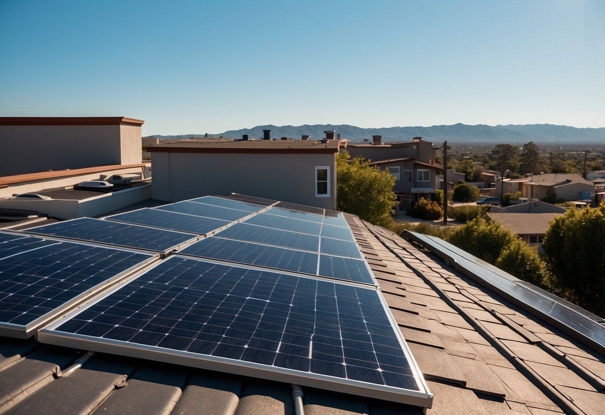 a photo of solar panels on the roof of a house.