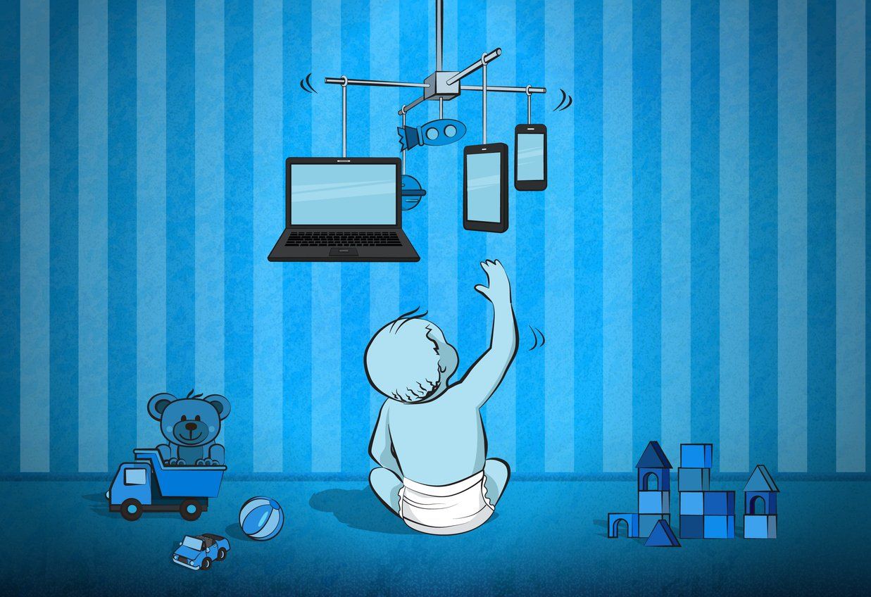 Baby and Technology stock illustration