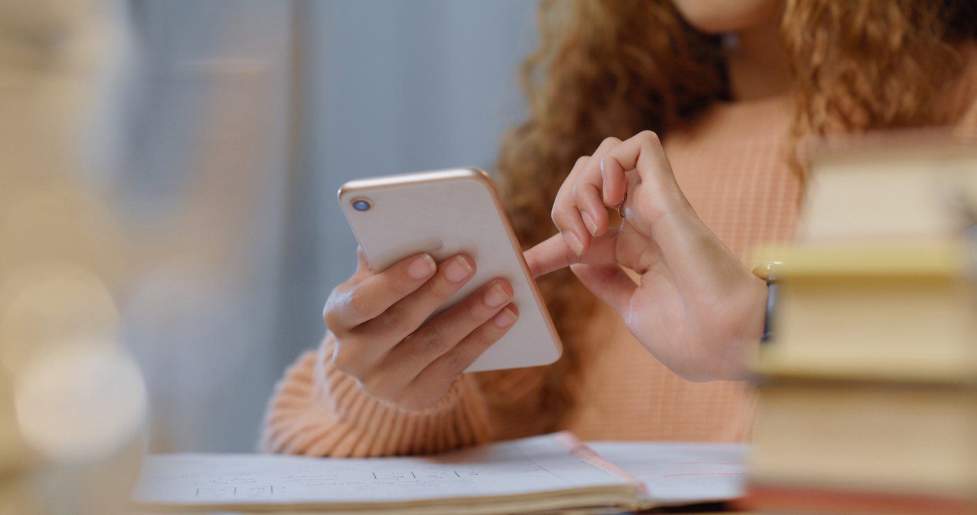 a woman on a smartphone.