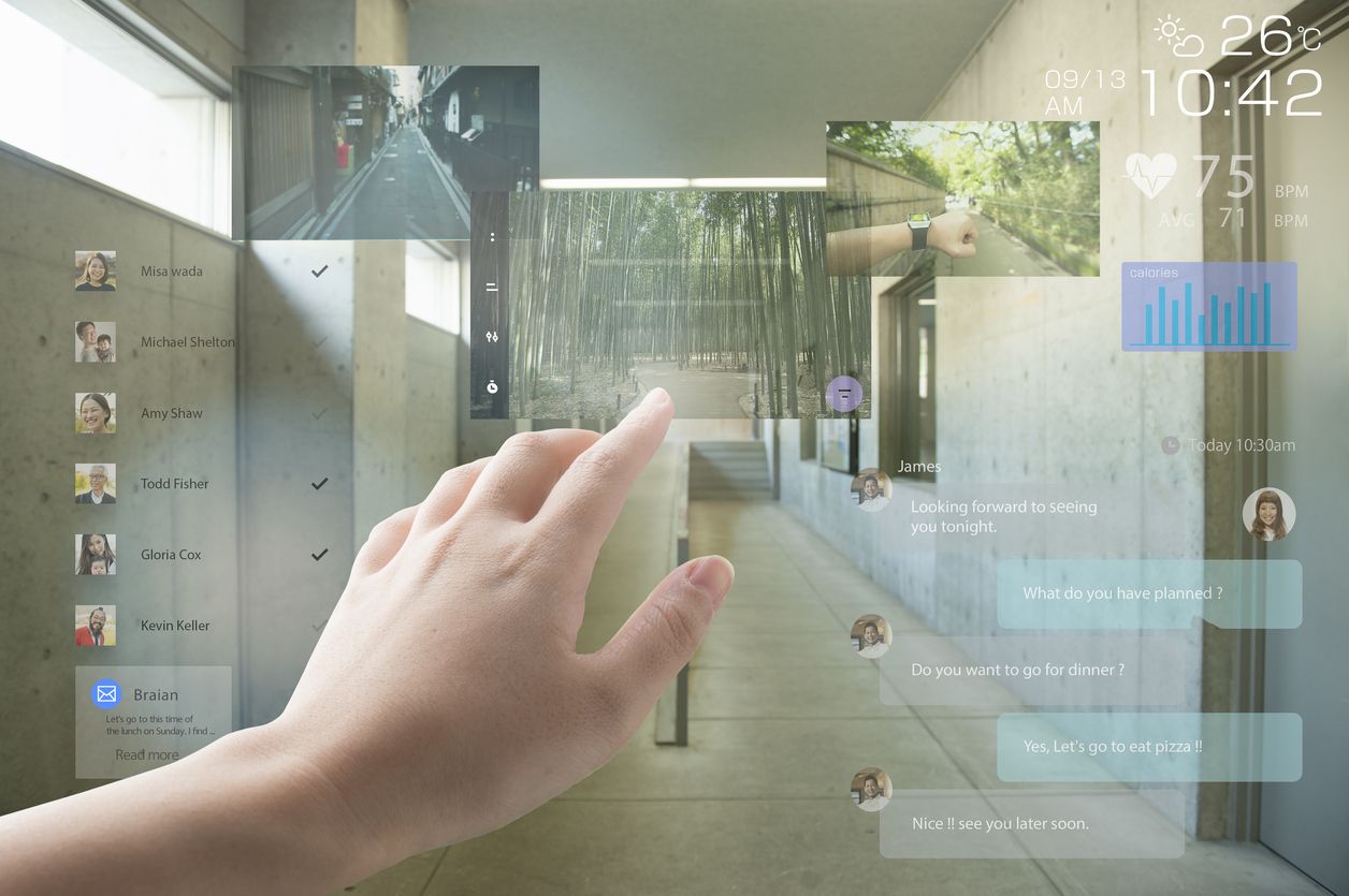 a photo of a hand demonstrating augmented reality