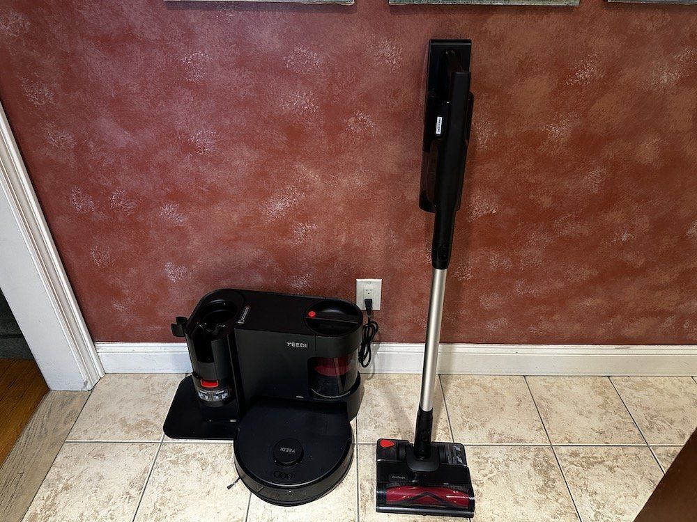 a photo of Yeedi C12 Combo Robot Vacuum and Mop installed in a kitchen